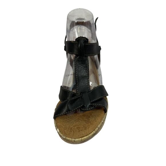 Born Concept BOC Wedge Cork Heel Black Strap Sandals size 10 - Picture 9 of 16